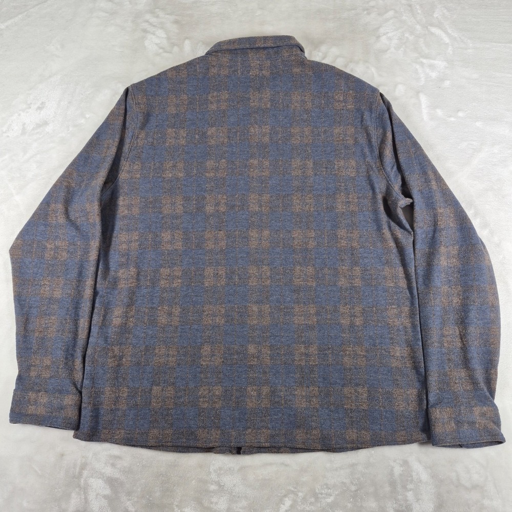 7‎ Diamonds Generation Soft Flannel Shirt Men's XL Blue Brown Plaid Stretch NWT - Picture 5 of 9
